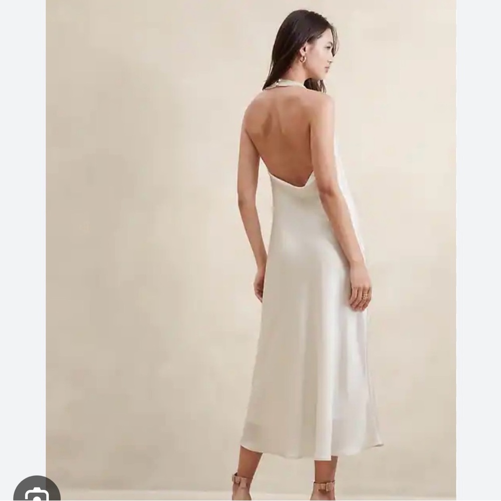 banana republic hammered satin midi dress